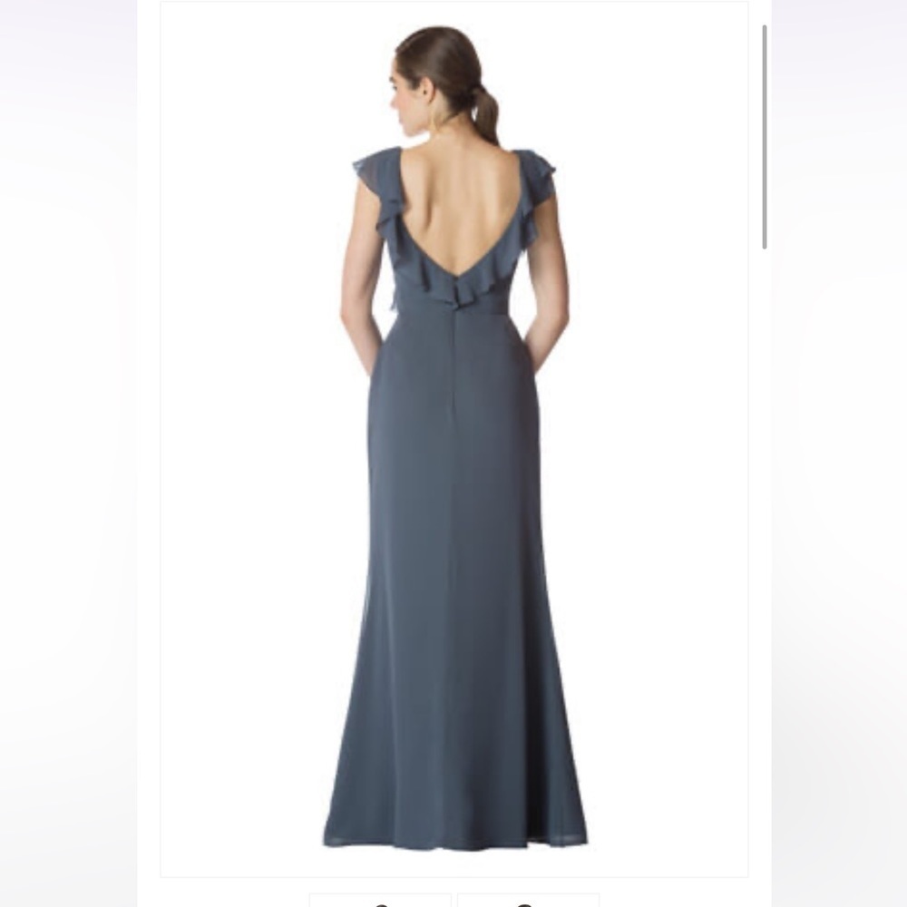 Bari Jay Sage green V neck ruffle shutter sleeves dress size 16 - Picture 2 of 8